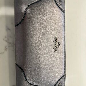Coach Metallic Silver Clutch